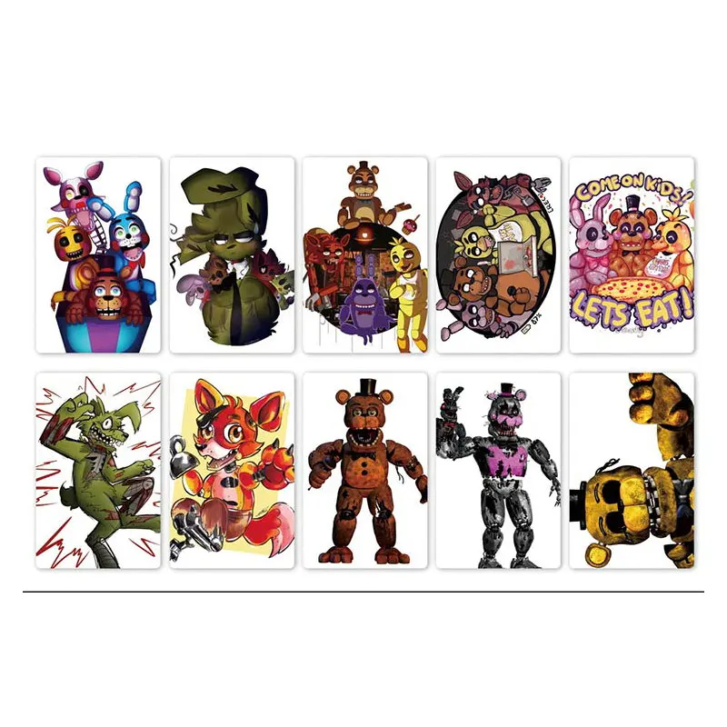 Style 06 10 шт. Five Nights at Freddy's карта аниме наклейка s DIY Водонепроницаемая крапленая карта наклейка Дети стикерные игрушки для детей коллекция подарок - Цвет: Style 06