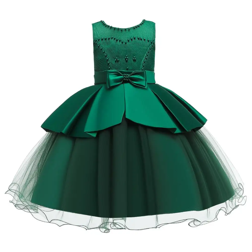 Нарядное платье для девочки;карнавальные костюмы платья для девочек,Длинный рукав вышивка платье принцессы для девочек;новогодний костюм для девочки;свадебное праздничное платье для девочки;детские платья;2 3 5 6 8 лет - Цвет: Green