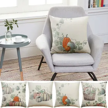 

Fall Thanksgiving Day Pillow Case Turkey Pumpkin Print Cushion Cover Car Decor Home Decoration Sofa Decorative Pillowcase