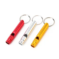 1 PCS Aluminum Alloy Outdoor Emergency Survival Whistle With Keychain Mini High-Decibel Training Whistle Camping Hiking Tools