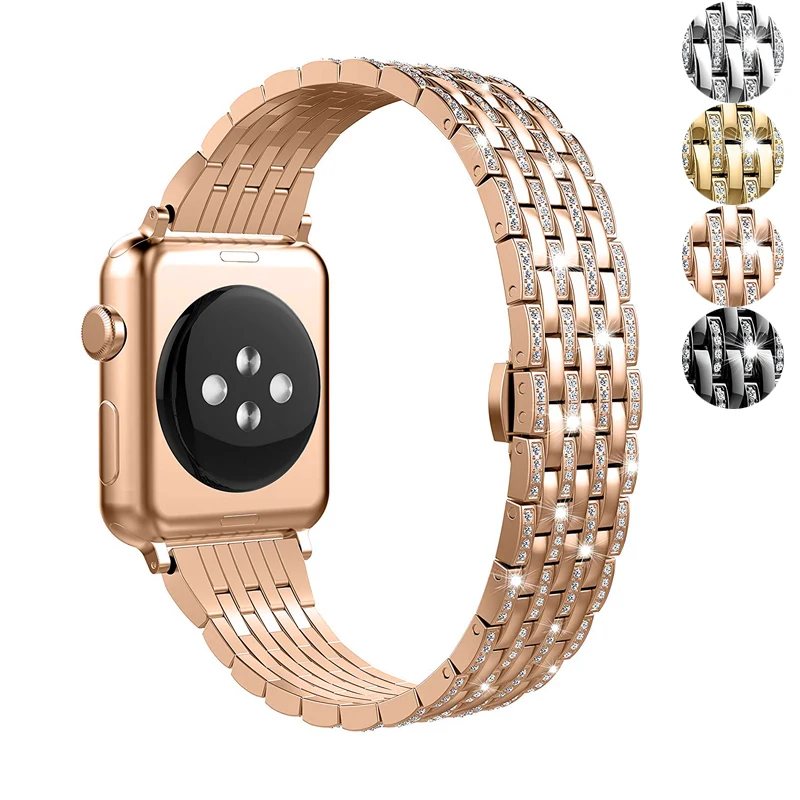 Почетный бриллиантовый ремешок для Apple watch 5/4/3/2/1 браслет apple 40 мм 38 42 44 из