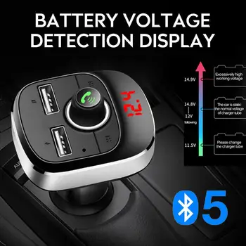 

Vehemo Bluetooth 5.0 Car FM Transmitter Handsfree FM Adapter MP3 Player Car MP3 Player for TF Card Stereo Music