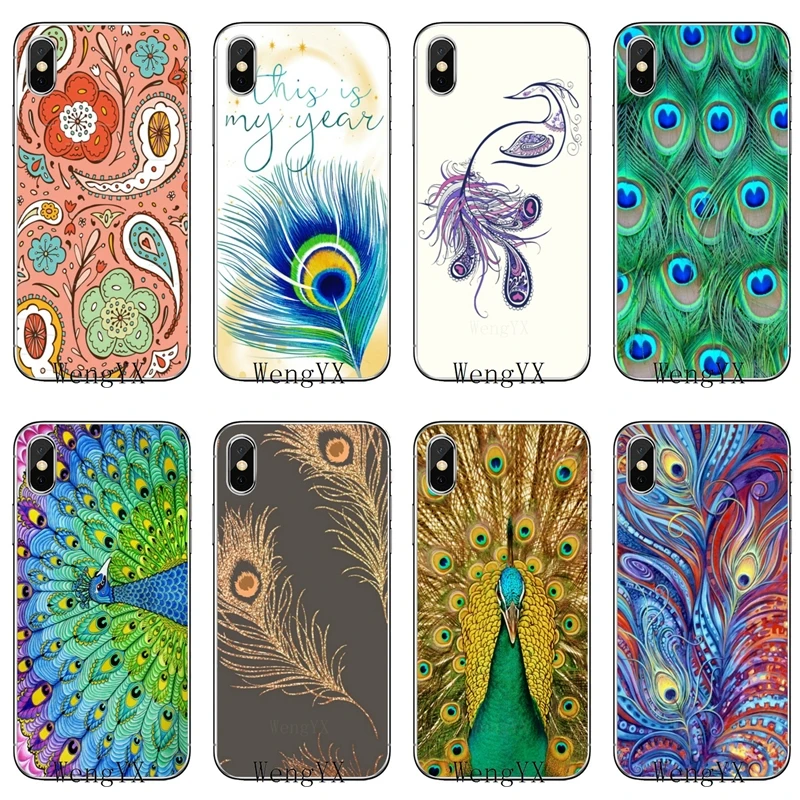 Красивые перья павлина для iPhone XR X XS Max 8 7 6s 6 plus SE 5s 5c 5 iPod Touch аксессуары чехол