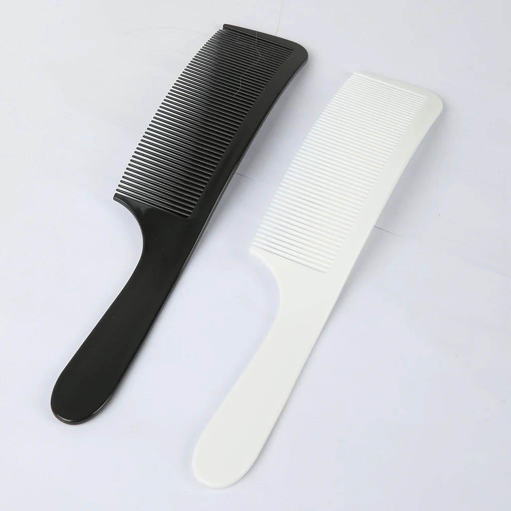 2Pcs Curved Hair Comb Shaver Hair Clipping Cutting Comb Barber Slicked-back Hair For Men Flat Top Comb Anti-static Hair Brush