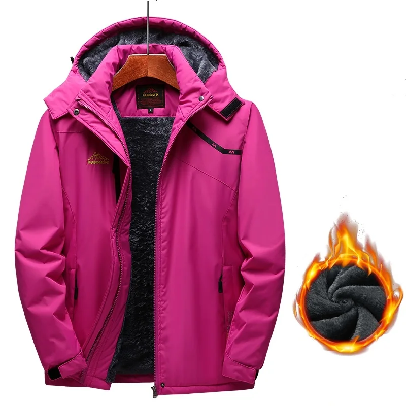 Зимняя парка, женские пальто, флисовые куртки, теплая бархатная верхняя одежда с капюшоном, водонепроницаемая ветрозащитная Толстая теплая куртка, Женское пальто, 4XL