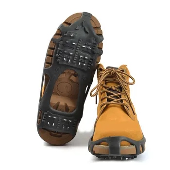 

1 pair Walking Anti-slip Shoes Ice Gripper Winter 24 Teeth Ice Claw Snow Shoe Cover Outdoor Eco-friendly Black Shoe Accessories