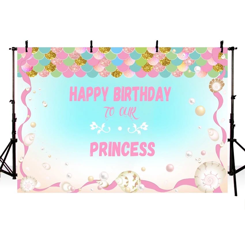 Фон с русалочкой под морем фон для фотосъемки торт детский душ день рождения