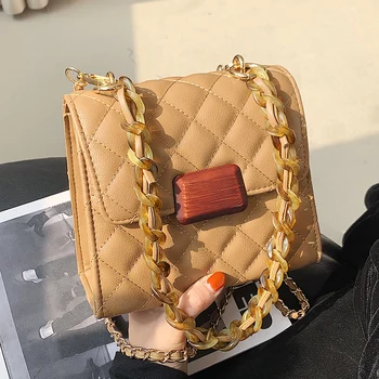 

Diamond Chain Small Bag New Fashion All-match Shoulder Bag Online Influencer Pop Crossbody Small Square Bag Women Flap a Single