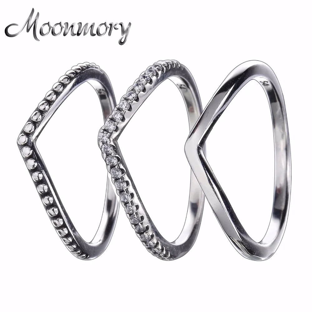 Moonmory реальные 925 пробы серебро Для женщин кольца желаю Натуральный камень
