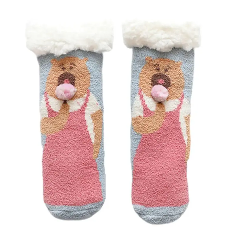 Детские носки-тапочки с героями мультфильмов; Детские плотные теплые нескользящие носки на осень и зиму