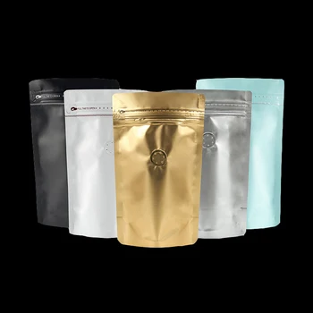 

Coffee Aluminum Foil Valve Stand Up Ziplock Zipper Packaging Store Bag Food Snack Grains Baked Goods Chocolate Candy Sugar Nuts