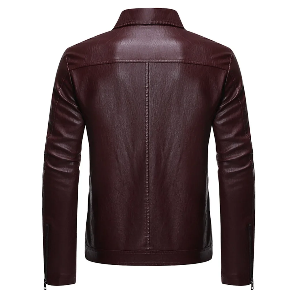 Jaqueta de couro masculino мужские новые стильные модные однотонные локомотивные пальто для отдыха jaqueta de couro leren jas