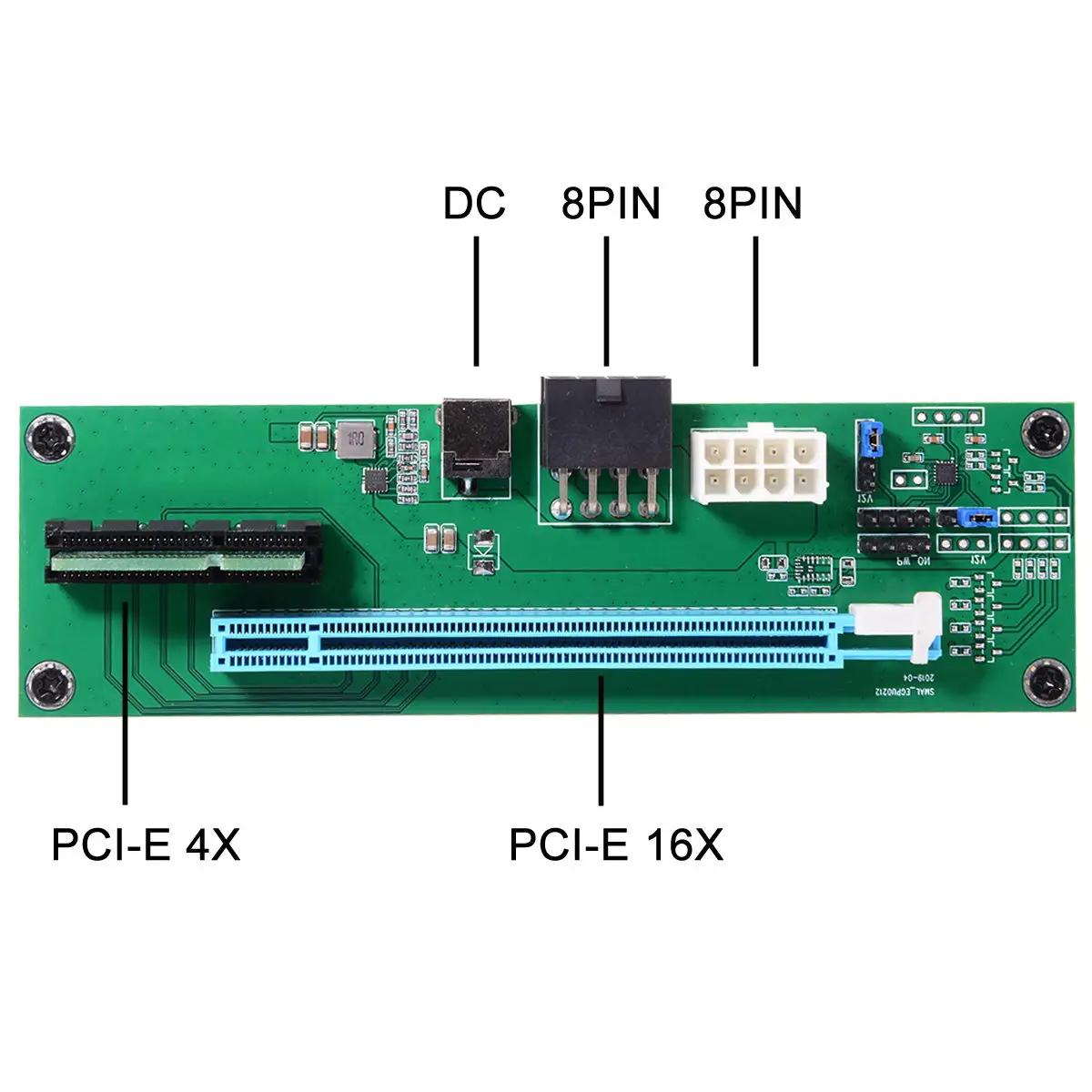 PCI-E Express 4x to 16x адаптер для адаптера с разъемом питания и держателем