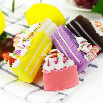 

6pcs Realistic Artificial Triangle Cake Bakery Window Food Display Photo Prop