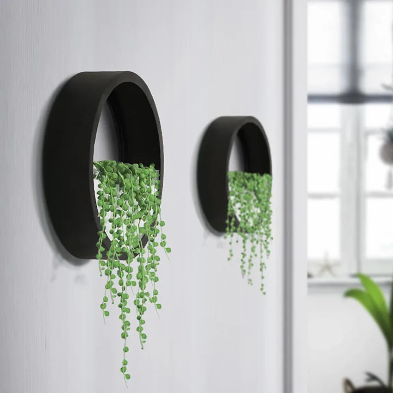 Креативный подвесной цветочный горшок для декора стен, настенная ваза, круглая железная стеклянная ваза для кашпо, суккулентные растения, кашпо для гостиной, домашнего искусства