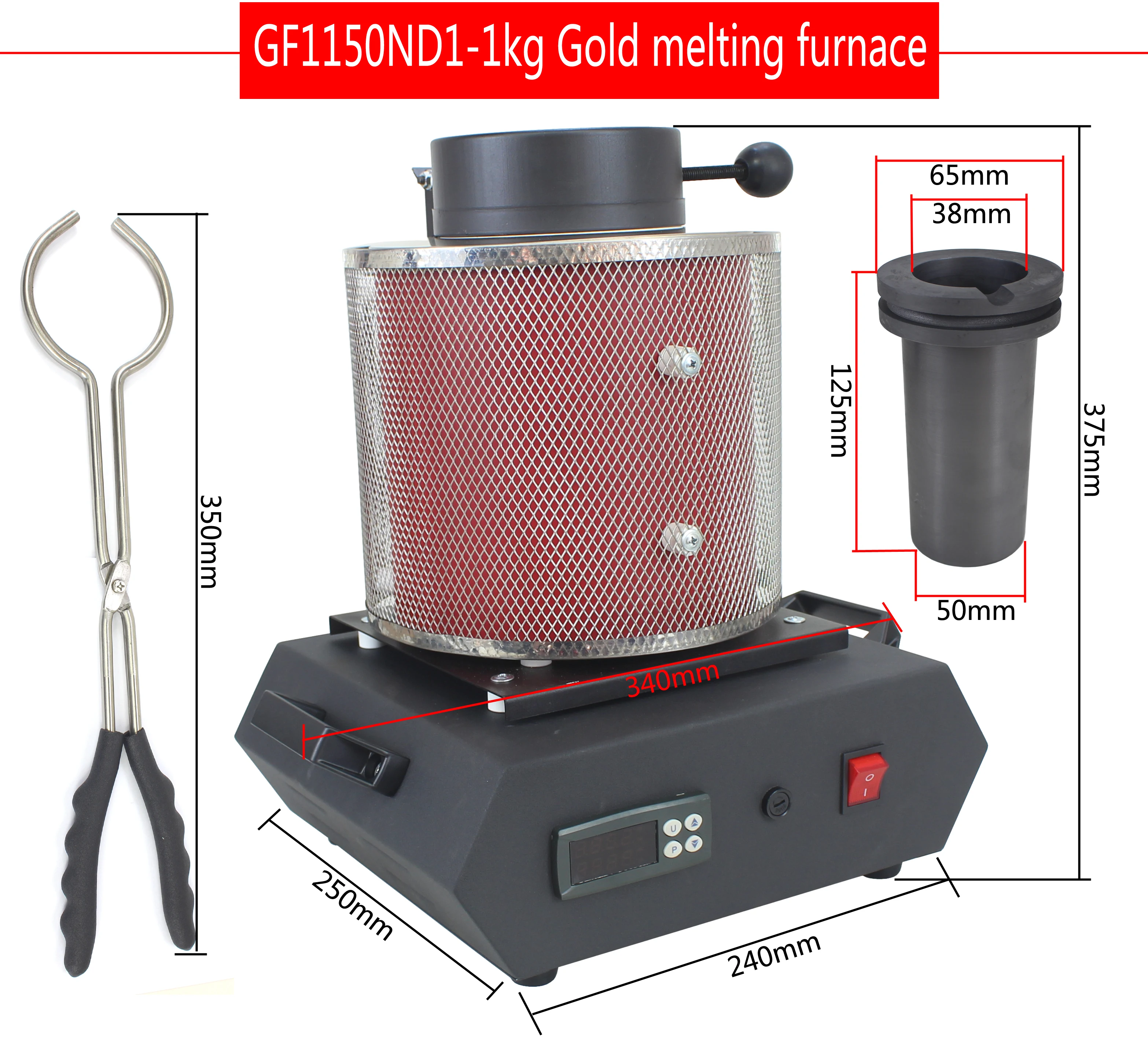 CE Electric Jewelry Melting Furnace 1KG/2KG/3KG, Aluminum, Copper, Gold