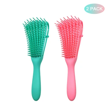 

Knots Health Care Anti Static Salon Easy Clean Detangling Brush Portable Bristle Comb Styling Tool Scalp Massage For Curly Hair
