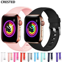 Силиконовый ремешок для apple watch, ремешок для apple watch 5, 4, 3, ремешок 44 мм, 40 мм, 42 мм, 38 мм, мягкий резиновый ремешок для наручных часов iwatch 5, 4, 3, 2, 1