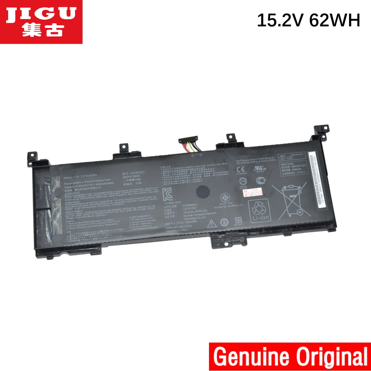 Оригинальный ноутбук JIGU C41N1531 4ICP4/70/92 Аккумулятор для Asus g502vk G502VY FX502VS FX502VY G502VS gl502vk
