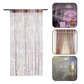 

String Door Curtain Fly Insect Screen Doorway Divider Window Tassel Braided Polyester Curtain Drape
