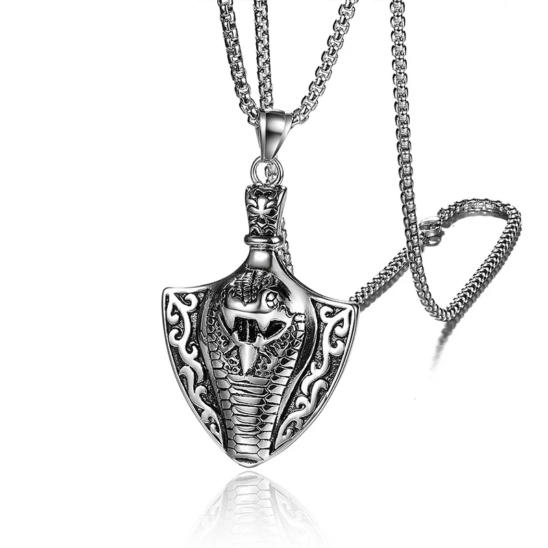 Punk Titanium Stainless Steel Cobra Snake Pendants Necklace For Men Fashion Jewelry Never Fade | Украшения и аксессуары