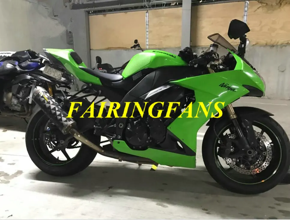Мотоцикл обтекатель тела комплект для KAWASAKI Ninja ZX10R 08 09 ZX 10R 2008 2009 ABS зелено-черные Обтекатели Кузов+ подарки KU04