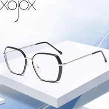 XojoX модные очки оправа для женщин анти-синий светильник очки в оправе при близорукости мужские прозрачные линзы сплав оптическая компьютерная оправа