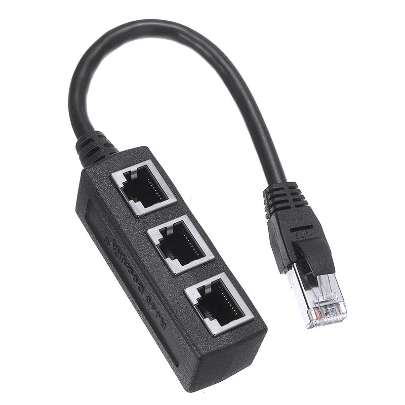 Adaptador de Cable Ethernet RJ45 de divisor de 3 puertos, extensor red LAN enrutador inalámbrico ADSL, novedad|Conectores y cables de ordenador| -