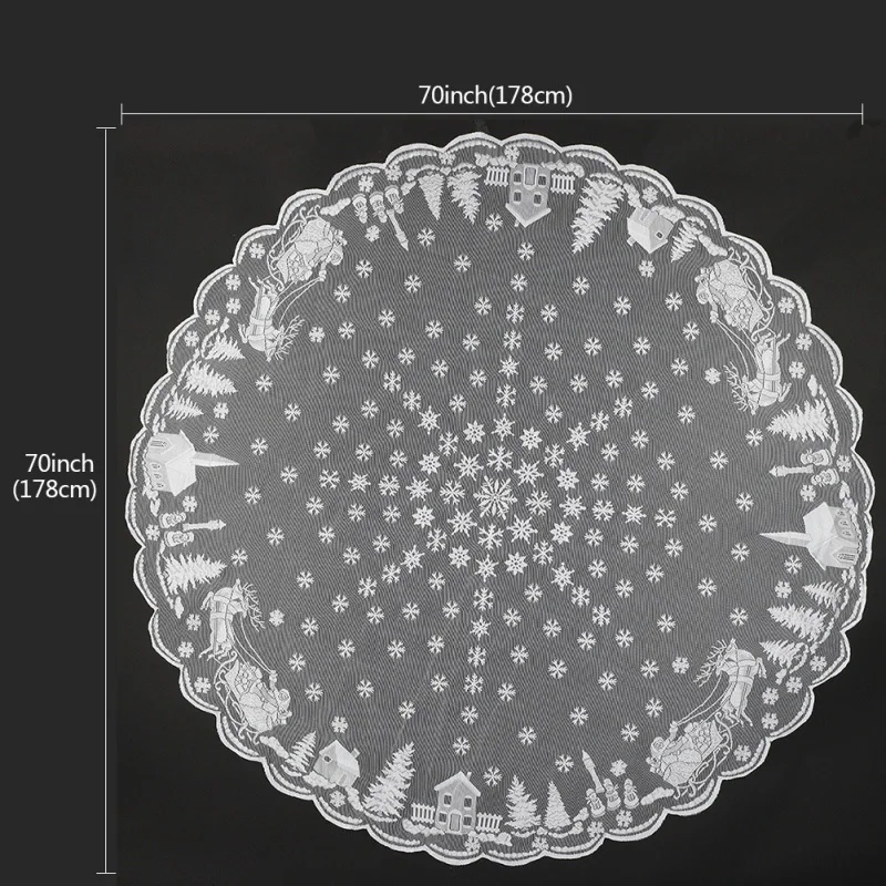 Рождественские кружевные скатерти со снежинками, многоразмерные вечерние украшения для домашнего праздника, цветочные украшения, текстильные современные кухонные украшения