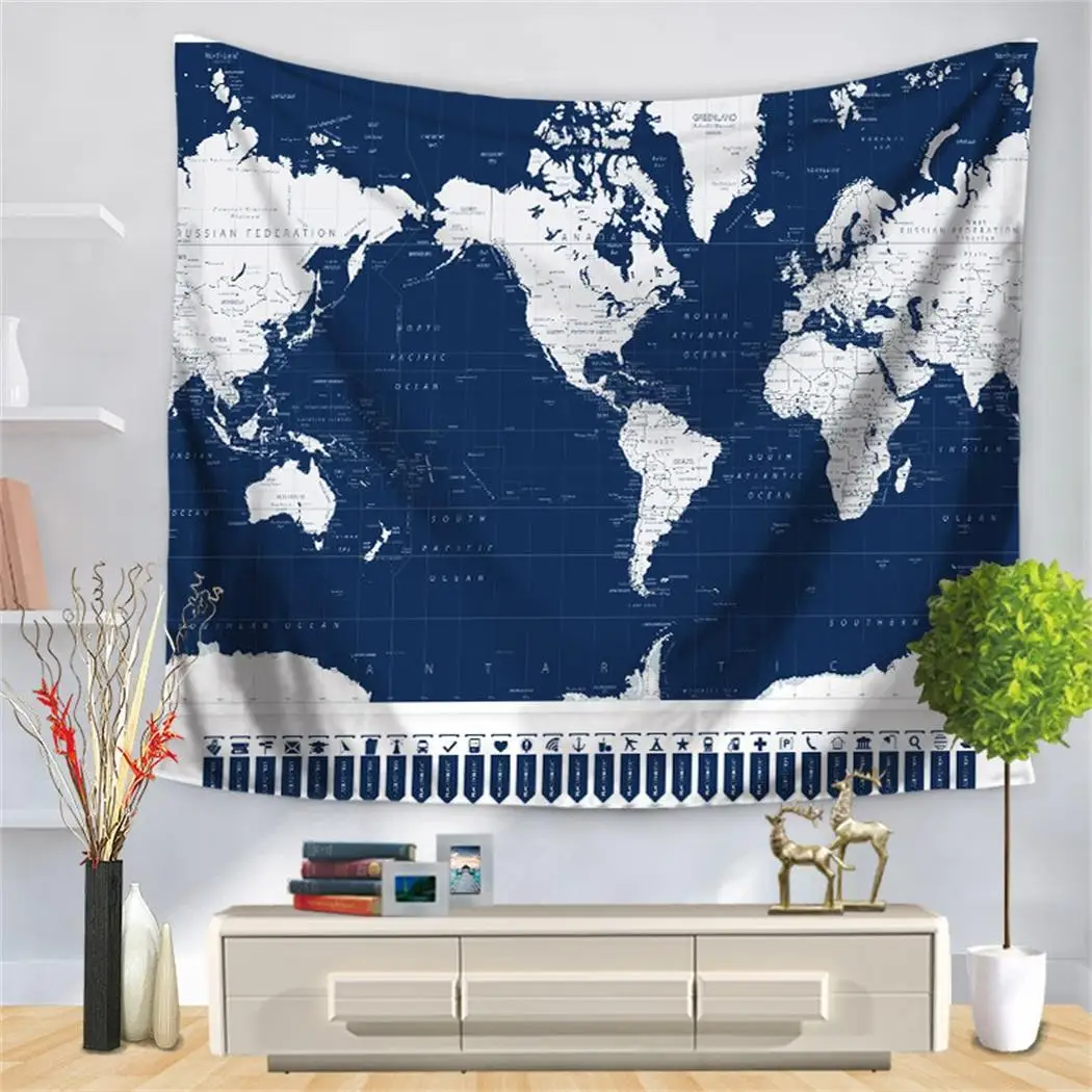 World Map Painting Wall Hanging Tapestry 1-16 Beach As picture Towel Multi Printed Functional Blanket - Цвет: tapestry 8