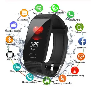

BEESCLOVER Q1 Smart Band Blood Pressure Heart Rate Monitor Fitness Tracker Watch Fitness Bracelet Waterproof Weather Display d40