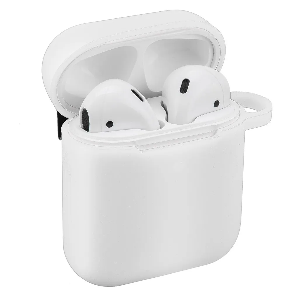 Беспроводной чехол для наушников Airpods 2 и 1 зарядный силиконовый защитный чехол и брелок с помпоном FW3