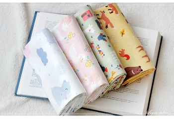 

ZAKKA Cute Animal Calico Cloth Print Bear Floral Cotton Cloth Patchwork Jelly Roll Strip DIY Quilts Home Textile Design