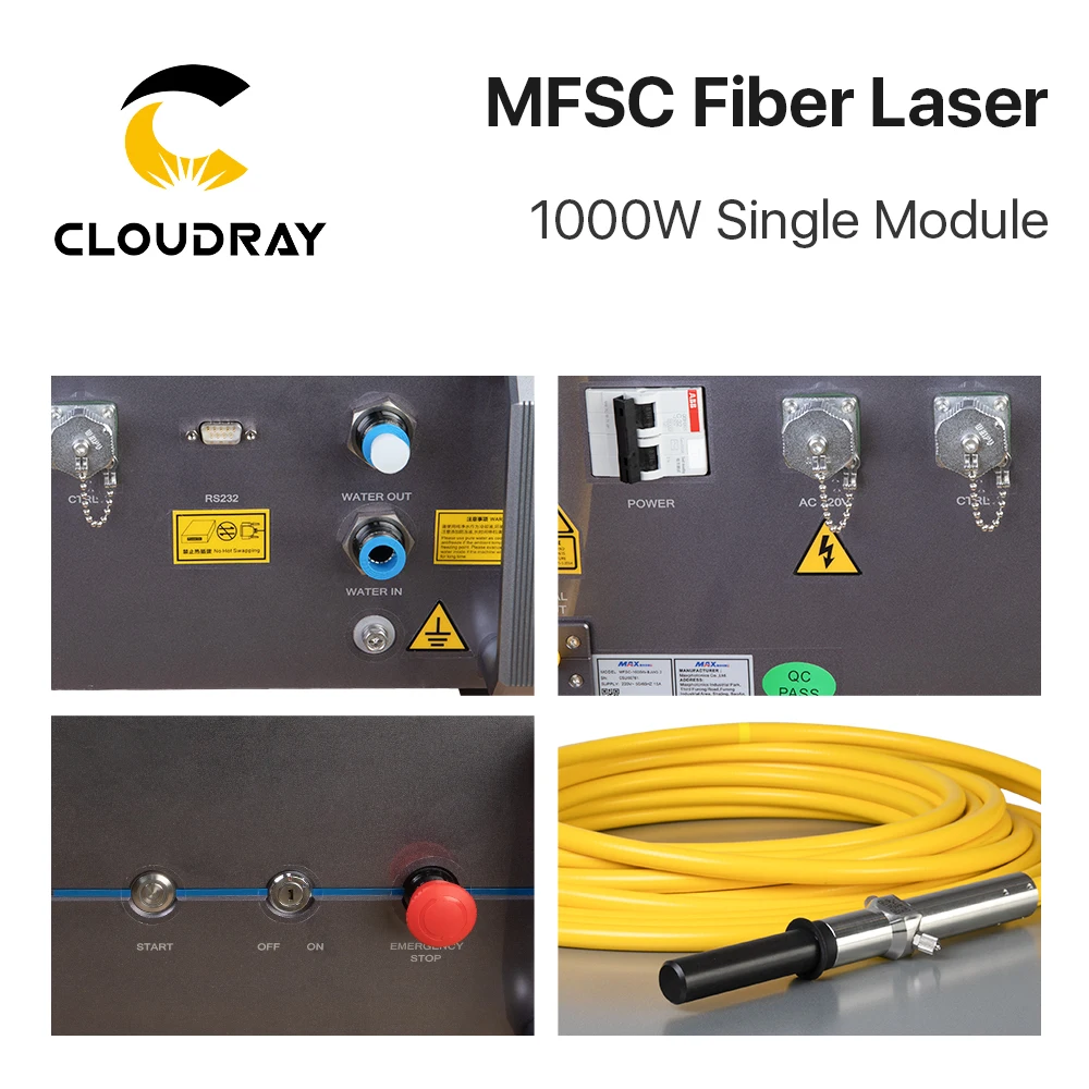 Cloudray MAX 1000 Вт один модуль MFSC волоконные лазеры CW/импульсная серия 1064nm для лазерной резки и сварки