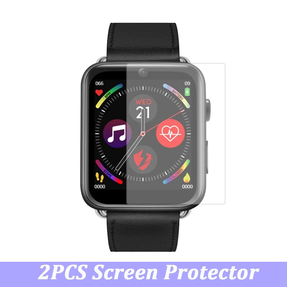 2pc screen protector LEMFO LEM10 Смарт часы оригинальные аксессуары зарядный кабель Замена кожаный нейлоновый ремешок протектор экрана для LEM 10 - Цвет: 2pc screen protector