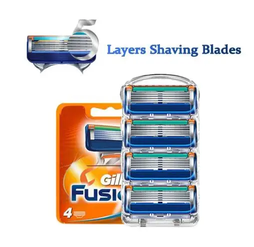 Cuchillas reemplazables compatibles con Giletee Fusion 5 Proglide Proshield, cuchilla de afeitar de seguridad, casetes de afeitar, plantilla de acero inoxidable de 5 capas