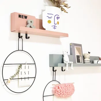 

Perforation-free Nordic Tieyi Living Room Shelf TV Wall Decoration Partition Bedroom Dining Hanging A Word Board