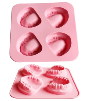 

Tooth Shape Ice Tray Ice Cube Maker Silicone Mold Fondant Cakes Chocolate Wine Glass Decoration Mold,Party Bar Accessories Tools