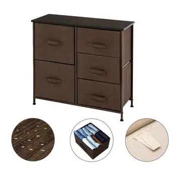

New Multifunction Chest Of Drawers Dresser 5 Drawer Non-woven Furniture Cabinet Bedroom Storage Toy Storage Box Storage Shelf
