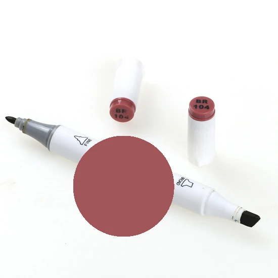 Дополнительные цвета соответствующие художественные маркеры кисти ручки для эскиза на спиртовой основе маркеры двойная голова манга Рисование ручки художественные принадлежности водонепроницаемый - Цвет: BR104