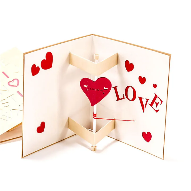  3D Valentine's Day Romantic Greeting Card Popped Greeting Card Love Romantic wedding invitations Gi - 4000510717001