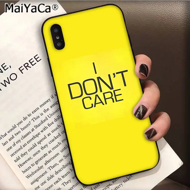 A11 MaiYaCa I don't care Text TPU Мягкий силиконовый чехол для телефона iPhone 11 pro XS MAX 8 7 6S Plus X 5 5S SE XR чехол - Цвет: A11