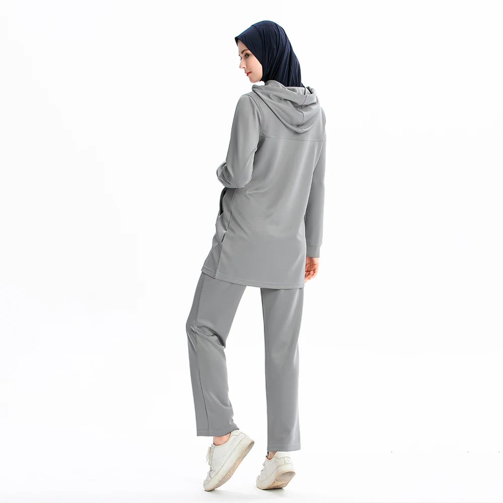 Скромный 2 шт./компл. Беговые брюки для мужчин костюм Спортивная одежда для женщин мусульманские женские спортивные костюмы Хиджаб Женский исламский mAh Толстовка Брюки