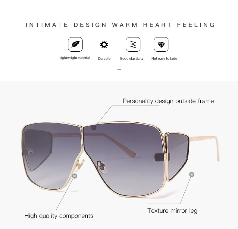 Новые трендовые Квадратные Солнцезащитные очки унисекс для женщин и мужчин, фирменный дизайн, металлическая оправа, большие солнцезащитные очки для женщин и мужчин, большие тени, UV400