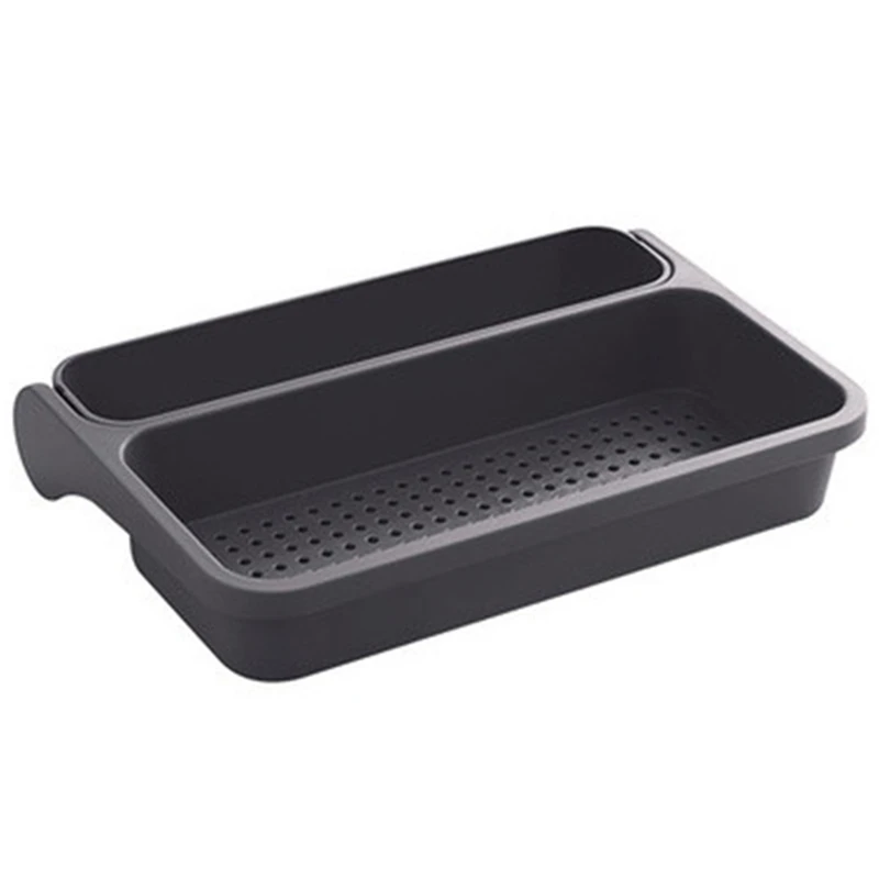Black Portable Folding Kitchen Organizer Dish Vegetables Drain Rack Tray Drainer Drying Rack Sink Basket Sponge Holder Home Storage - Цвет: Black