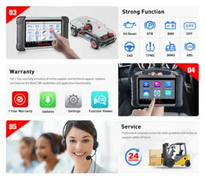 Autel MaxiCOM MK808 OBD2 сканер профессиональное Авто диагностическое средство сканирования, БД 2 считыватель кодов ODB2 ключ кодирования MX808 MD802 DS808