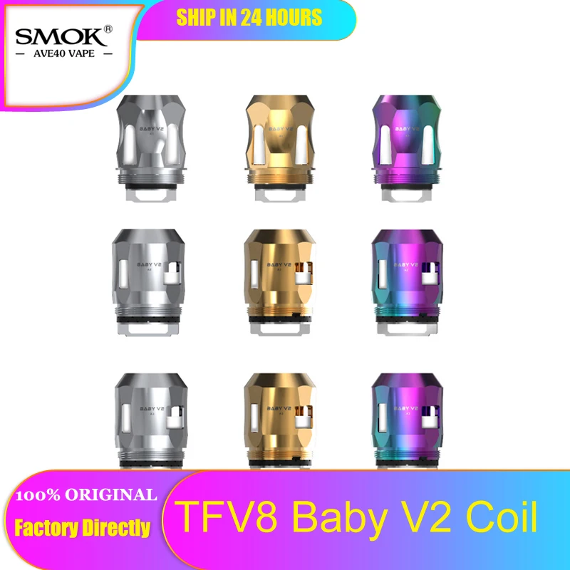 9 шт./лот электронных сигарет SMOK TFV8 Детские V2 катушки 0.15ohm 0.17ohm 0.2ohm TFV2 Core A1/A2/A3