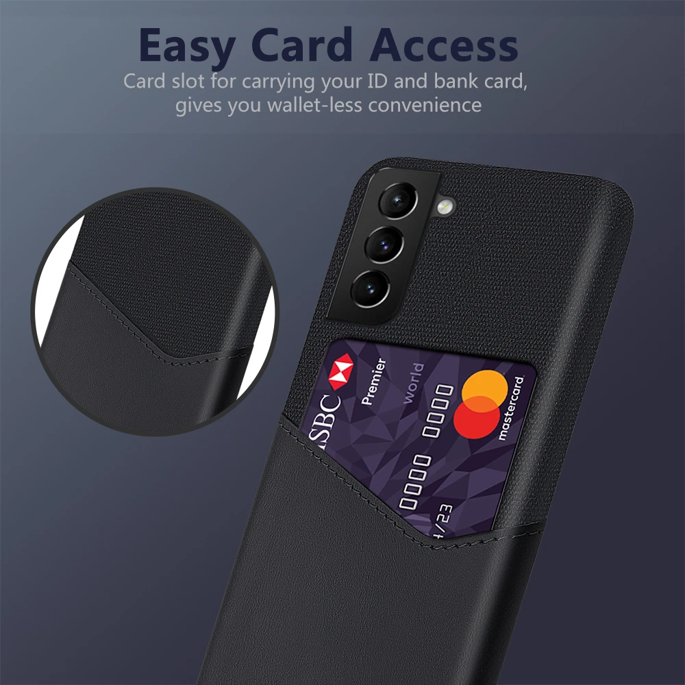 

Febric Card Holder Cover For Samsung S21 FE 5G S20 Plus Note 20 Ultra Cloth Texture Antiskid Case For Galaxy M62 F62 F52 5G Capa
