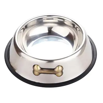 

1PCS Pet Bowl Stainless Steel Simple Non-slip Dog Feeder Bowl Cat Water Bowl Foods Container Pet Supplies