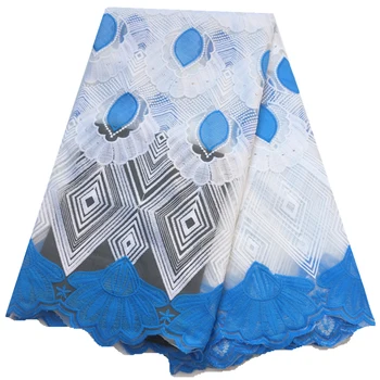 

2020 High Quality Latest African Blue Tulle Lace Fabric Nigerian Lace Fabric 2019 Cord Tulle French Laces Fabrics With Stones